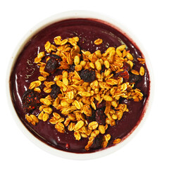 Brazilian frozen açaí in a bowl isolated