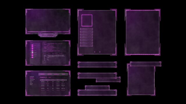 HUD UI Elements. Futuristic style. Game UI. Sci-fi screens.	
