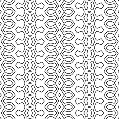 Vector pattern with symmetrical elements . Modern stylish abstract texture. Repeating geometric tiles from striped elements. Black and white pattern.