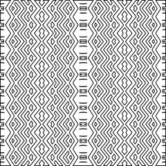 Vector pattern with symmetrical elements . Modern stylish abstract texture. Repeating geometric tiles from striped elements. Black and white pattern.