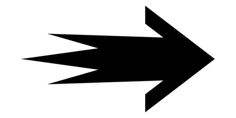 Black arrow icon. Arrow sign for web design and mobile apps. Modern speed arrow in flat style vector isolated on white background.