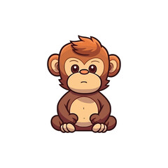 Obraz na płótnie Canvas Captivating Ape: Cute 2D Character Design