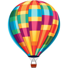 Naklejka premium A colorful hot air balloon is flying in the sky, Watercolor illustration AI Generative