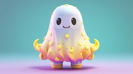 3d creature little cute ghost