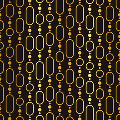 Metallic Gold Abstract Bead Motif Seamless Vector Repeat Pattern