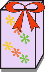 Single purple gift box illustration
