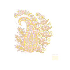 Fototapeta na wymiar Paisley vector isolated pattern. Damask floral illustration in batik style