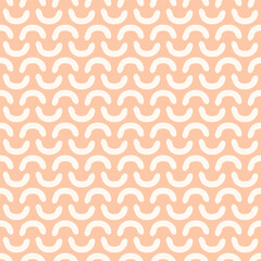 Orange Pastel Curved Line Motif Seamless Vector Repeat Pattern