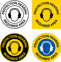 Notice Double Hearing Protection Sign On White Background