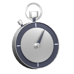 3D icon stopwatch isolated on the transparent background, 3d render illustration