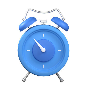 Alarm clock 3d icon, 3d render illustration