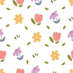 seamless pattern floral watercolor style