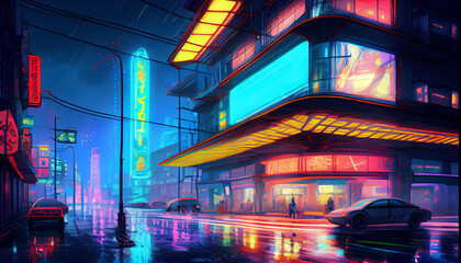 Fototapeta premium Generative AI chinese temple at night