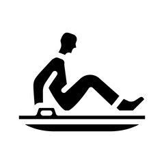 sledding winter season glyph icon vector. sledding winter season sign. isolated symbol illustration