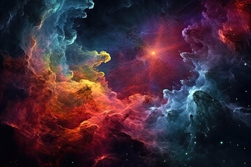 Bright cosmic nebula outer space illustration.
