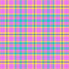 Bright bold summer plaid seamless vector pattern