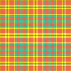 Bright bold summer plaid seamless vector pattern