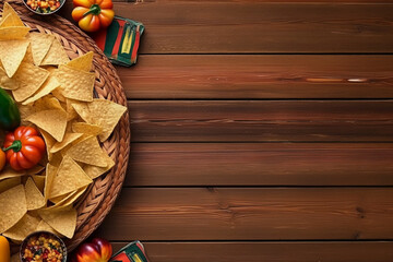 Cinco de Mayo Mexican holiday table arrangement for party. AI generative