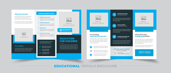 Education Trifold Brochure | Trifold Brochure Pamphlet Template | Creative & Modern Layout | Easy To Edit