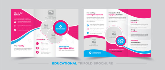 Education Trifold Brochure | Trifold Brochure Pamphlet Template | Creative & Modern Layout | Easy To Edit