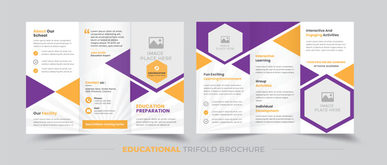 Education Trifold Brochure | Trifold Brochure Pamphlet Template | Creative & Modern Layout | Easy To Edit