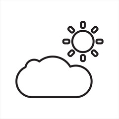 Sunny day icon, sunlight, sunrise, sunshine icon, weather forecast icon in line style, outline icon for web and app, thin line icons collection, vector illustration.