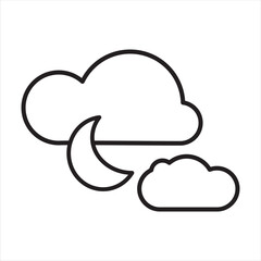 Clear night icon, weather forecast icon in line style, outline icon for web and app, thin line icons collection, vector illustration.