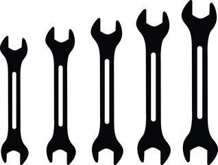 Black silhouette of wrench