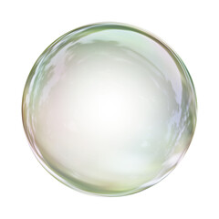 Fototapeta Realistic soap bubble or water droplet. Glass and glossy sphere in 3d rendering. obraz