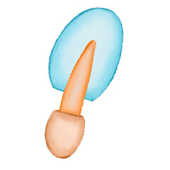 Single blue shovel with a handle