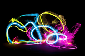 A captivating abstract composition of light painting, with vibrant streaks and dynamic patterns, showcasing the creative possibilities of photography