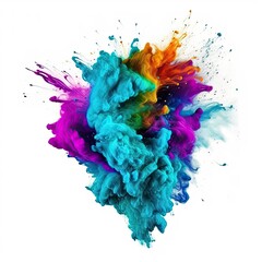 Enchanting Bright Colours Captivated in an Airy Powder Explosion - A Painting of Art and Texture: Generative AI