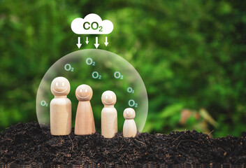 CO2 emission reduction concept, clean and friendly environment without carbon dioxide emissions....