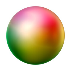 Colorful sphere in 3d rendering. Gradient round ball shape for design element concept.