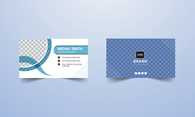 Modern and creative business card design with a light blue color combination and different styles.