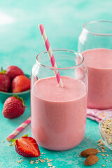 healthy vegan dairy free strawberry smoothie
