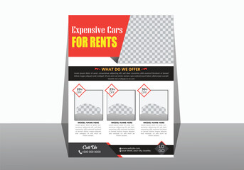 rent a car flyer design template