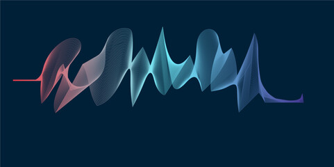Abstract sound wave element grey lines background. Abstract music wave, radio signal, voice, frequency technology background.