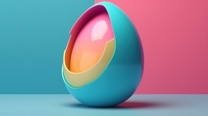 Easter background on blue. Generative Ai