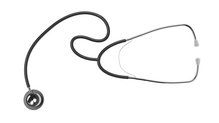 Stethoscope. Isolated. Transparency. Medical device. 3d illustration.
