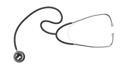 Stethoscope. Isolated. Transparency. Medical device. 3d illustration.