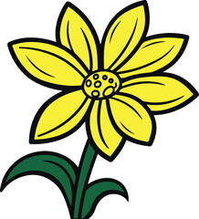 Cartoon flower, vector illustration , SVG	