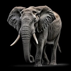 The Majestic Power of the African Grey Elephant: A Heavy and Impressive Photo Portrait. Generative AI