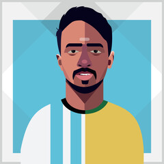 Illustration of a soccer player fan wearing jersey.