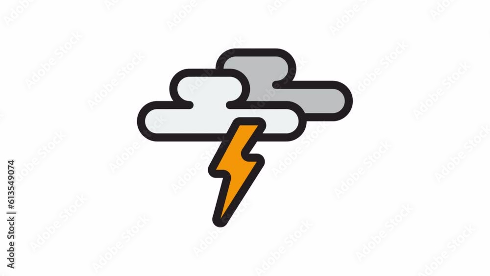 Poster lightning, weather animated icon on transparent background.