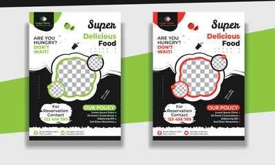 Fast Food Flyer Design Template cooking, restaurant menu, food ordering, Pizza, Burger, French fries and Soda. Vector illustration for banner, poster, flyer, cover, menu, brochure.