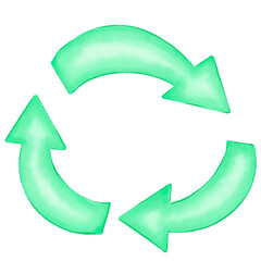 Single green recycling circle