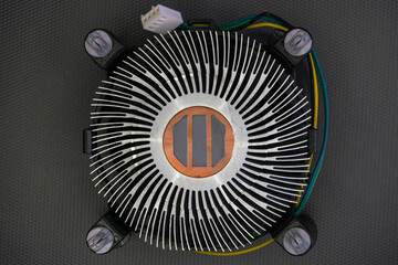 cpu heat sink, detail of a heat sink now common in all processors and motherboards in PCs and...