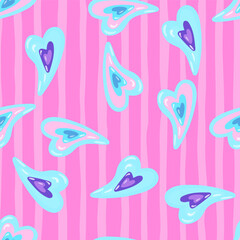 Vintage hearts seamless pattern. 14 february wallpaper. Valentine's Day backdrop.