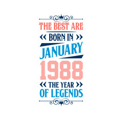 Best are born in January 1988. Born in January 1988 the legend Birthday